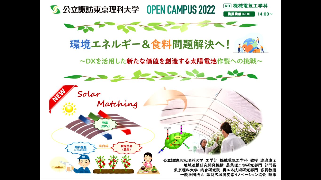 模擬講義「環境エネルギー問題解決へ！DXを活用した新たな太陽電池作製への挑戦」